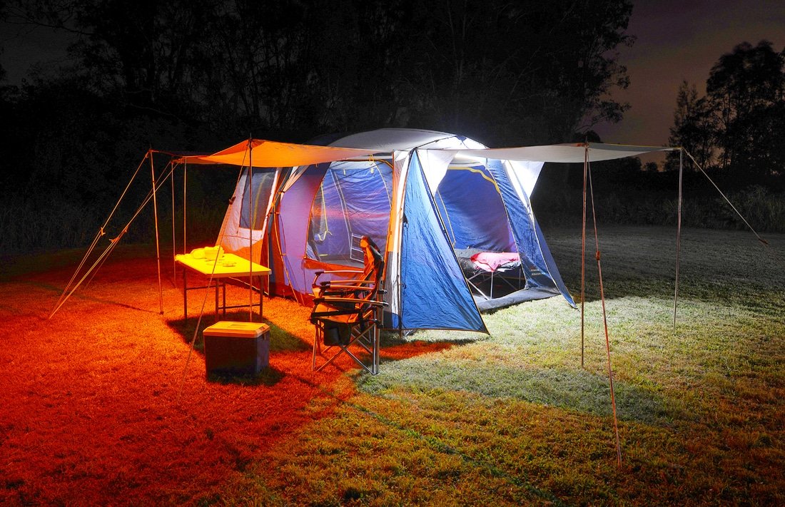 6 Bar Orange/White LED Camping Light Kit With Diffusers